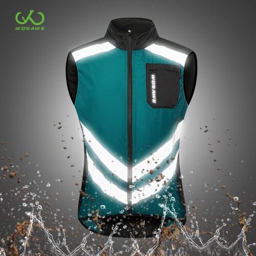 WOSAWE Thin Sleeveless Motorcycle Jackets Windproof Waterproof Running Sports Clothing Ultralight Reflective MTB Gilet Wind Coat