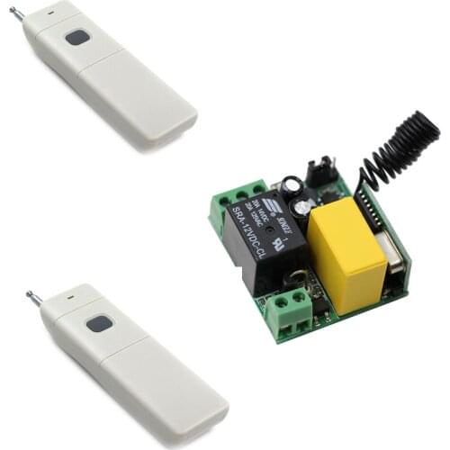 AC220V RF Wireless Remote Control Switch System Receiver & 2*Transmitters With Button for Light Water Pump Electrical Machine