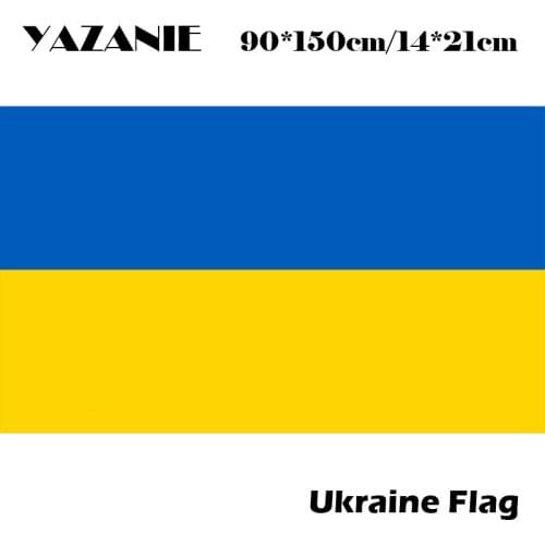 YAZANIE 90x150cm Free shipping 3ft x 5ft Hanging Ukraine Flag Polyester Ukraine National Flag Banner Outdoor Indoor Wholesale