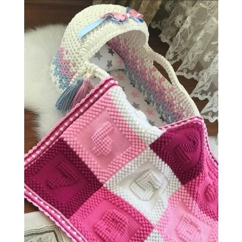 Knit poufs, rugs, chunky blankets, newborn baby baskets