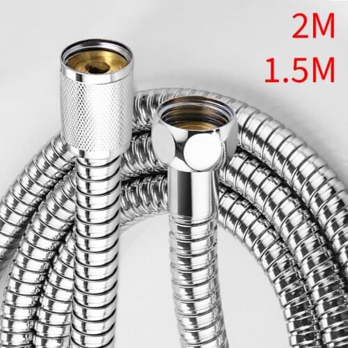 1.5M/2M High Quality Shower Hose Meter Stainless Steel Plumbing Hose Shower Rainfa Tube Head Water Pipe For Bathroom Accessories