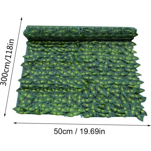 300*50cm Uv Protection Artificial Leaf Fence Ivy Privacy Fence Screen Home Outdoor Garden Balcony Decorative Plant Wall L3