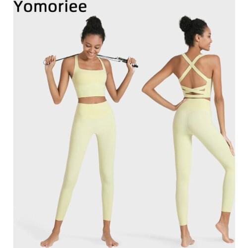 Women Yoga Set Cross-Back Adjustable Two-piece Set Gym Sport Workout Running Training Fitness Sportswear Stretchy Seamless Sexy
