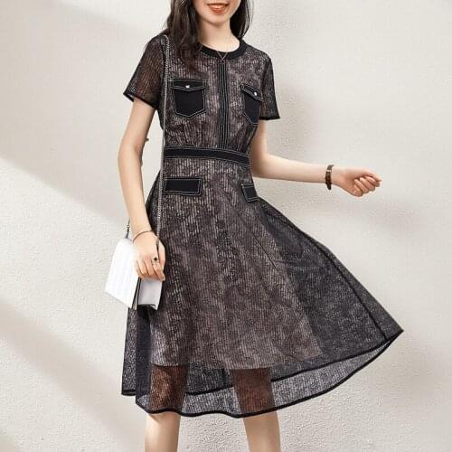 Black lace floral maxi dress women robe femme 2020 summer long work boho beach office sexy party dresses plus size free ship