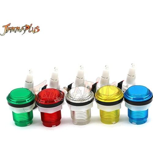 1pcs 32mm Transparent Plated 5V LED Illuminated Push Button with micro switche for DIY Arcade Game Kit
