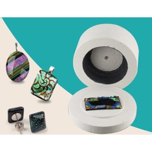 1pc Ceramic Fiber Large Microwave Kiln Hot Melting Fusing Glass Tool for DIY Glass Jewelry Decoration 19.5 x 11cm/7.68 x 4.33