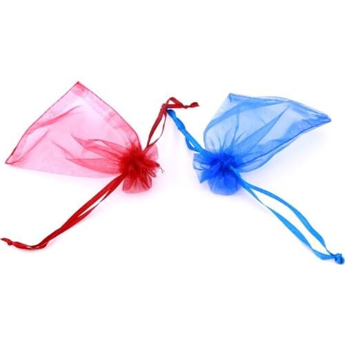 100PCS/lot 5*7CM Wholesale Organza Bag Jewelry Packaging in Gift Bags & Wrapping Supplies Jewelry Display can Customized LOGO