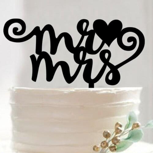 100pcs/lot Creative MR&MRS design wedding cake inserted card Wedding Cake Topper Party Cake Decorations