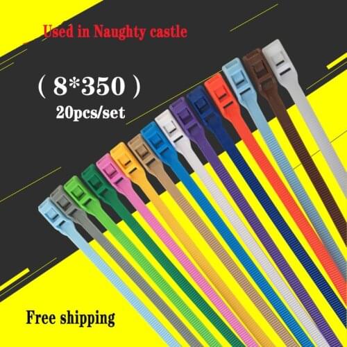 20pcs 14 Inch Double Lock Heavy Duty Unique Smooth Head Lock Design Nylon Cable Zip Ties for Soft