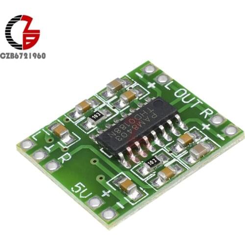 2x3W 2 Channel Mini Digital Power Amplifier Board PAM8403 Class D Stereo Audio Amplifier Module 5V USB Power Supply for Arduino