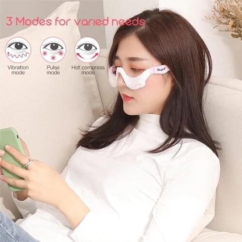 3D EMS Micro Current Pulse Eye Massage Instrument Electric Eye Bag Massager Fatigue Relieve Wrinkles Reduce Blood Circulation