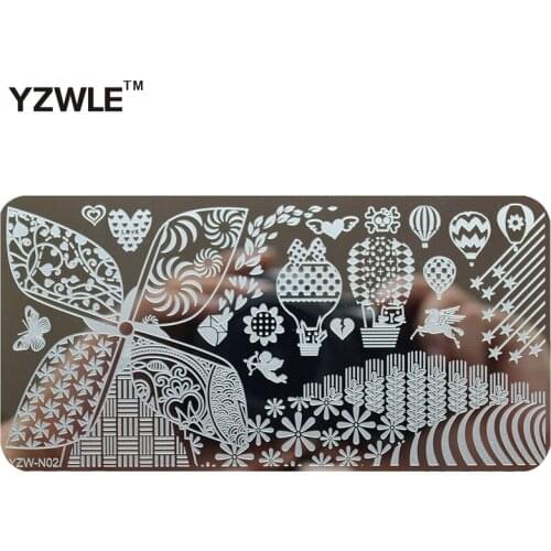 6cmx12cm Series Stainless Steel DIY Stamping Nail Art Image Plates Template For Manicure Salon #YZW-N02