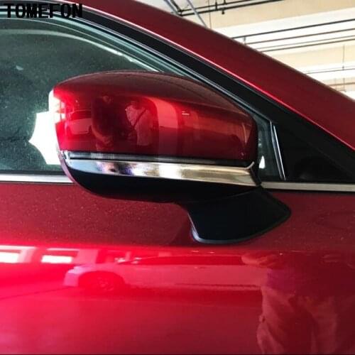 TOMEFON ABS Chrome Accessories Exterior Car Rearview Mirror Cover Trim Stripe Styling 4Pcs For Mazda CX-9 CX9 2017 2018