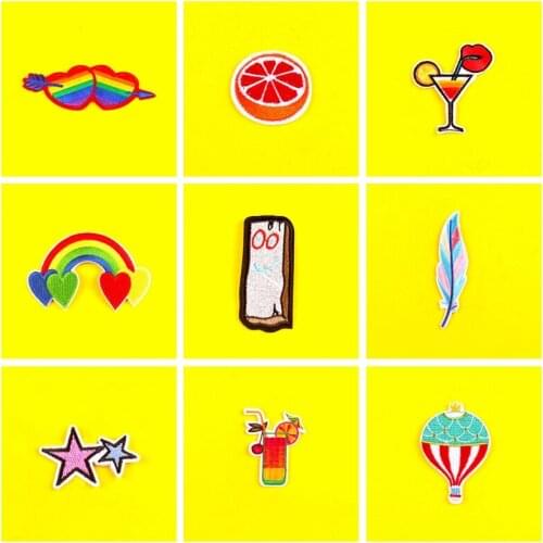 Anime Rainbow Patch Ecusson Thermocollants Embroidered Patches For Clothing Cute Diy Patches Stickers Patch On Clothes Jacket