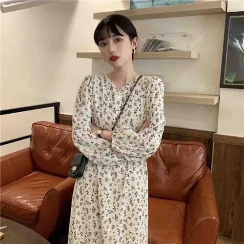 Floral Dress Floral Long Sleeve Dress 2021 New Early Spring French Dress
