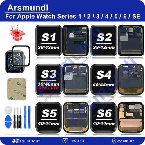 For Apple Watch Series 1 2 3 4 38mm/42mm Sport Version LCD Display Touch Screen Digitizer Pantalla Replacement Cellular+GPS