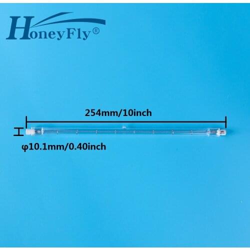 HoneyFly Hot 1pc 254mm Linear Halogen Lamp Bulbs J254 220V/110V 1000W 1500W R7S Double Ended Filament Flood Lights Quartz Tube