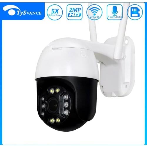 1080P PTZ Wifi IP Camera Outdoor 5X Optical Zoom Motion Detection Wireless H.265 P2P ONVIF Two Way Audio 2MP Security CCTV