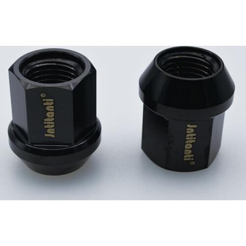 Jntitanti Cone seat open end black titanium alloy M12/M14*1.25/1.5*27 wheel hub nut