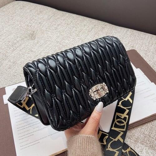 2020 Senior Fold Crossbody Bag Classic Quilted Messenger Bag sac femme High Quality Crystal Shoulder Retro Purse Daily Satchel