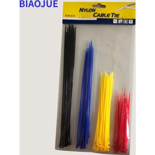 100 PCS Self-locking bandage Nylon cable ties Arrange the cable 3x100mm 150mm 200mm 250mm colorful National standard strapping