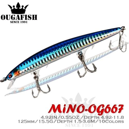 Mino Fishing Lure Three Hooks Weights 15.5g Hard Bionics Pesca Saltwater Artificial Bait Swimming Full Water For Sea Bass Fish