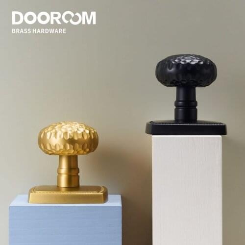 Dooroom Brass Door Lock Set Modern Bedroom Bathroom Double Door Lever Set Dummy Privacy Passage Hidden Door Lock Handle Knob