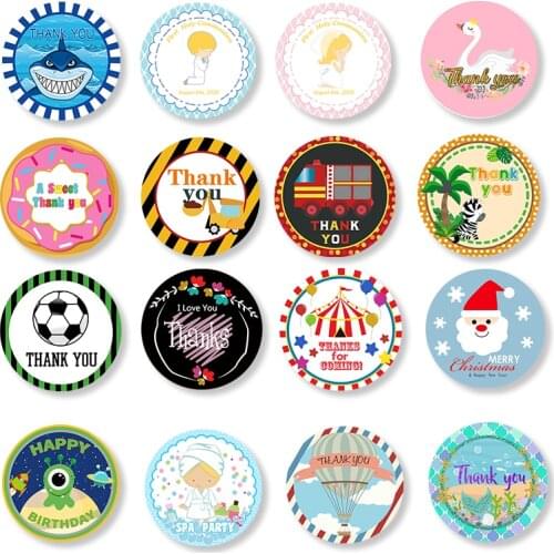 Sticker Thank You Tag Custom Made Label Personalized Handmade Scrapbooking Kid Birthday party Supplies First Communion Animal