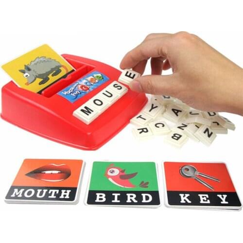 Kids Word Spelling Play Board Table Game Educational Toys For Children Montessori Learning Matching Letters Alphabet Blocks Toy