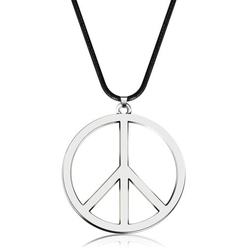 Stainless Steel Necklace Peace Sign Pendant Necklace Jewelry Classical Peace Symbol Necklace