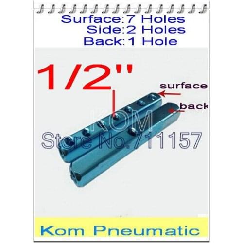 Pneumatic G & PT 1/2 Inch 1/2" 7 Position 10 Hole Aluminum Quick Fitting Air Hose Exhaust Multi Connector Manifold Base Socket