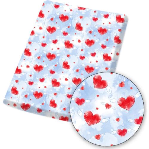 Polyester Cotton Fabric for Sewing Designer Fabric Dress Valentines Day Panda Love Printed Cloth Sheets Handmade Masks 45*145cm