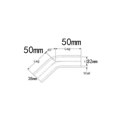 Custom hose 45bend hose id 32/38MM HOSE LONG 50MM