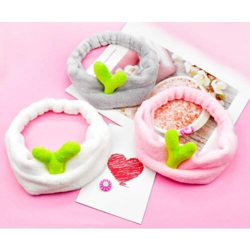 60pcs/lot DIY Simple Multi Plush Bean Sprouts Head Bands Elasticity Wide HeadBands Hair Styling Tools Accessory HA1305