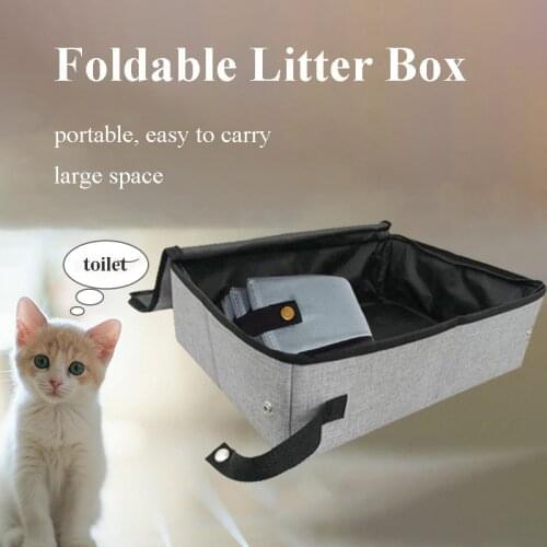 Simple Foldable Cat Litter Box Waterproof Travel Portable Bedpans Outdoor Toilet for Puppy Cats Dogs Seat Easy Clean