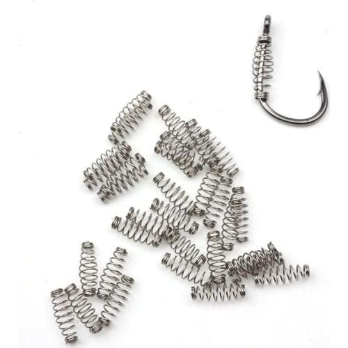Rompin 100pcs fishing hook bait feeder spring for Carp Hook fly Fishing Accessories explosion Jig Fishhook Spring Tackle Tool
