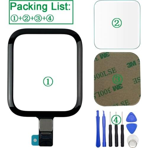 1Pcs Touch Screen Digitizer Sensor For Apple Watch Serie 6 SE 40mm 44mm LCD Front Glass Sensor Outer Panel With Flex Cable