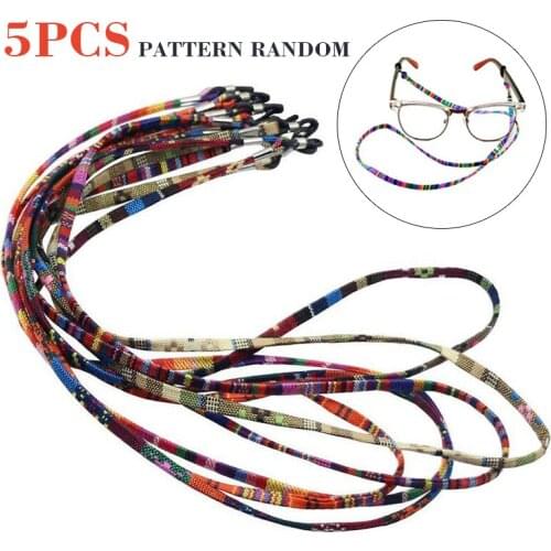 5pcs Multicolor Sunglasses Neck Cord Strap Cotton Blend Eyeglass Glasses String Reading Glasses Lanyard Holder Eyewear Parts