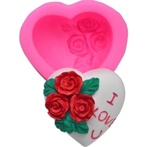 3d Rose Silicone Soap Mold Cake Decorating Heart Mould Tools Form Love Fondant Handmade Mold Cupcake Baking Soap Tools