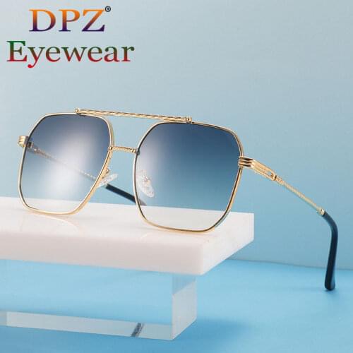 DPZ 2021 Fashion Pilot Metal Style Twisted Gold Chain Sunglasses Women Men Vintage Brand Design Sun Glasses Shades UV400 43257