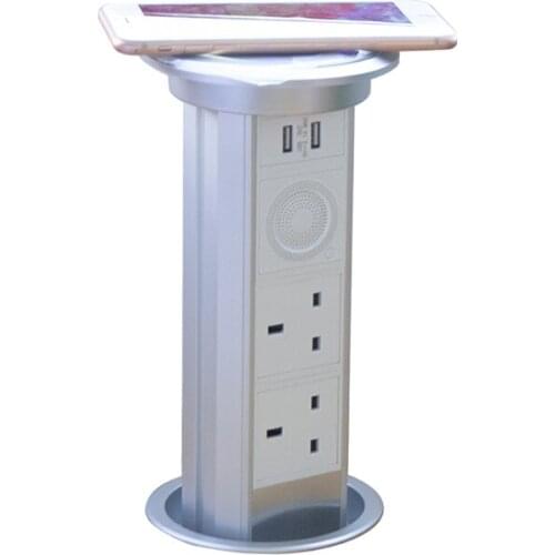 New Arrival Tuya Wifi Smart Home Extension Sockets 2 UK power outlets 2 USB Charger Qi Wireless fast charger Bluetooth Speaker