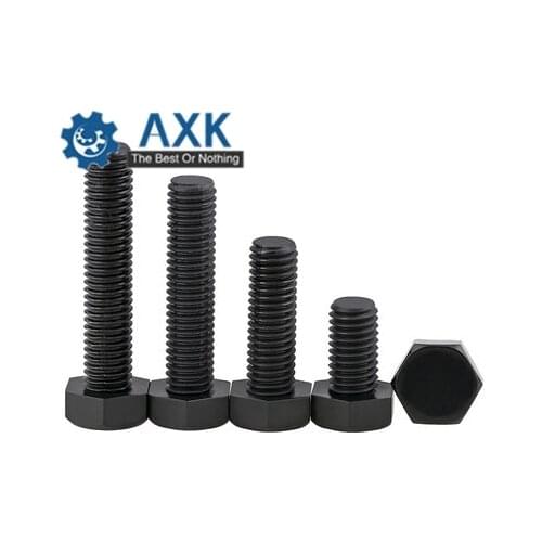 60Pcs M4*6/8/10-30mm DIN933 GB5783 Black Nylon Hexagonal Screw, Plastic Insulated Bolt, Hexagonal Plastic Bolt