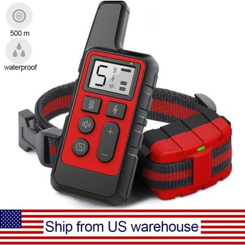 500m dog collar waterproof pet dog supplies silent tools 3 modes Shock Vibration Tone Remote Transmitter dog shock collar drop