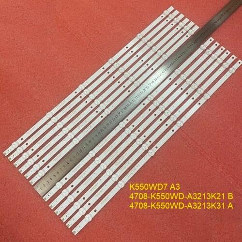 12pcs/set LED backlight strip For 55J2000 55J3500U 55J3500 4078-K550WD-A3213K21 A3213K31 A B Type K550WD7 A3