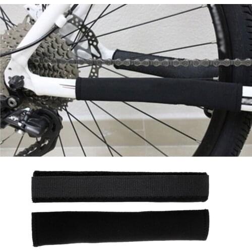 2Pcs Neoprene Chain Stay Protector Cycling Frame Cover Chainstay Bike Bicycle Cycle Equipment Black Washable