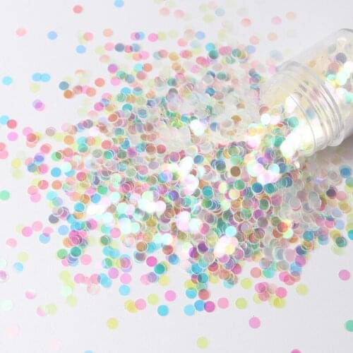 3mm 10ml Holographic Round Nail Sequins Sparkling Ultra-thin High Temperature Resistant Neon Light for Design Nail Decoration