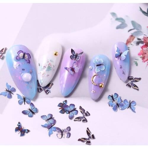 5g 3D Simulation Butterfly Nail Art Colorful Purple Nail Sequins DIY Emulational Design Japanese Style Nail Sequins Accessories