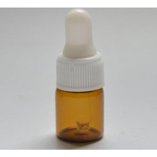 5pcs 2ml Small Glass Vials with Pure Glass Dropper Cap Small Essential Oil Mini Amber Dropper Bottle