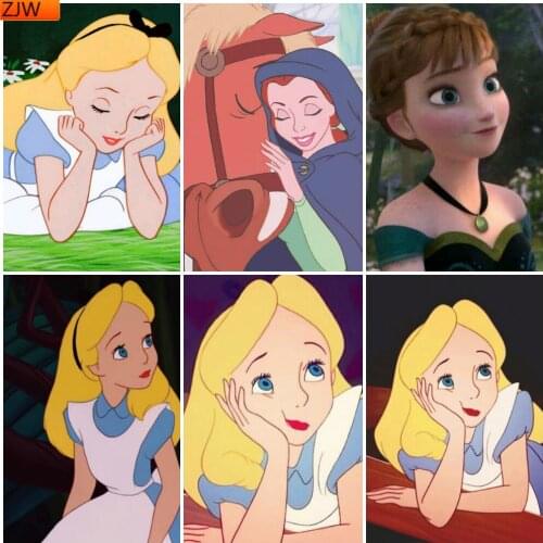 Disney 5D DIY Diamond Painting Princess Alice Diamond Inlaid DIY Full Diamond Embroidery Living Room Home Decoration