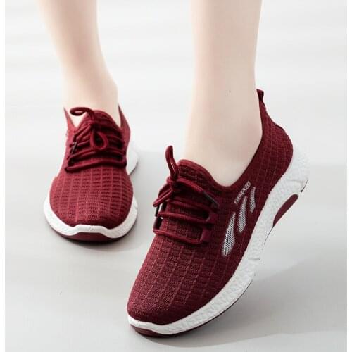 Free shipping 2021 Sneakers Women Shoes Flats Casual Ladies Shoes Woman Lace-Up Mesh Light Breathable Female